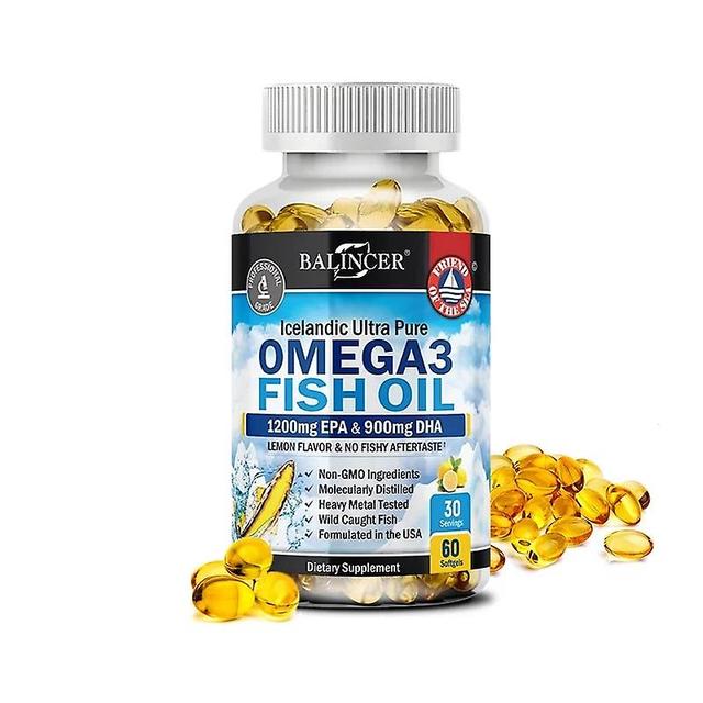 Sofirn Balincer Omega-3 Olej rybny bogaty w DHA EPA, poprawia zły nastrój, łagodzi stres, wzmacnia mózg, poprawia inteligencję pamięci 60 Count-1 b... on Productcaster.