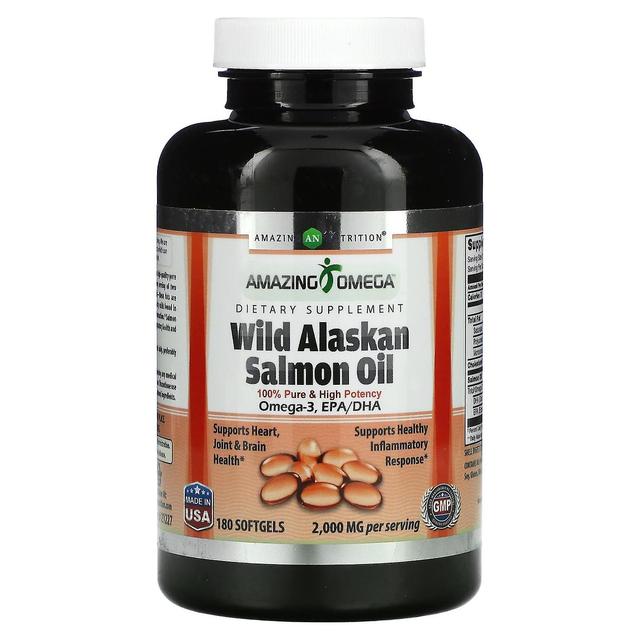 Amazing Nutrition, Wild Alaskan Salmon Oil, 2,000 mg, 180 Softgels on Productcaster.