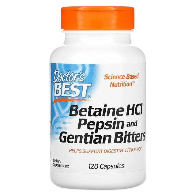 Doctor's Best Läkarens bästa, Betain HCL Pepsin & Gentian Bitters, 120 kapslar on Productcaster.