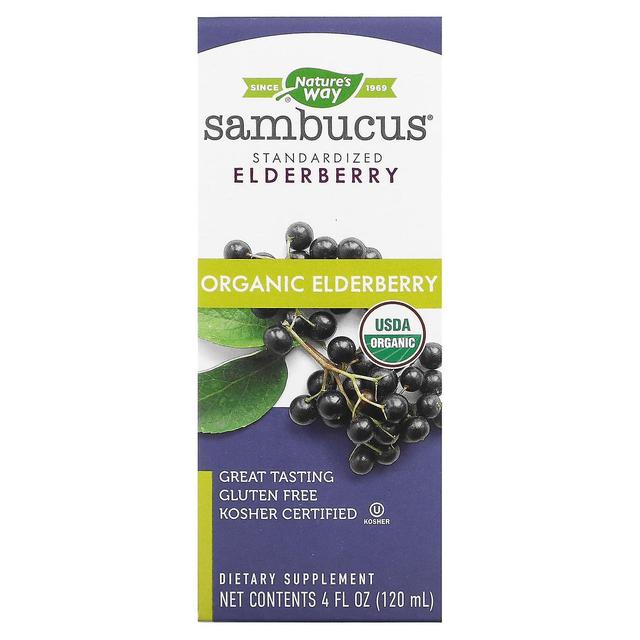 Nature's Way, Sambucus, Standardized Organic Elderberry, 4 fl oz (120 ml) on Productcaster.