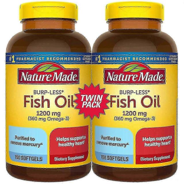 Nature made burp-less fish oil softgels for heart health, 2 ea on Productcaster.