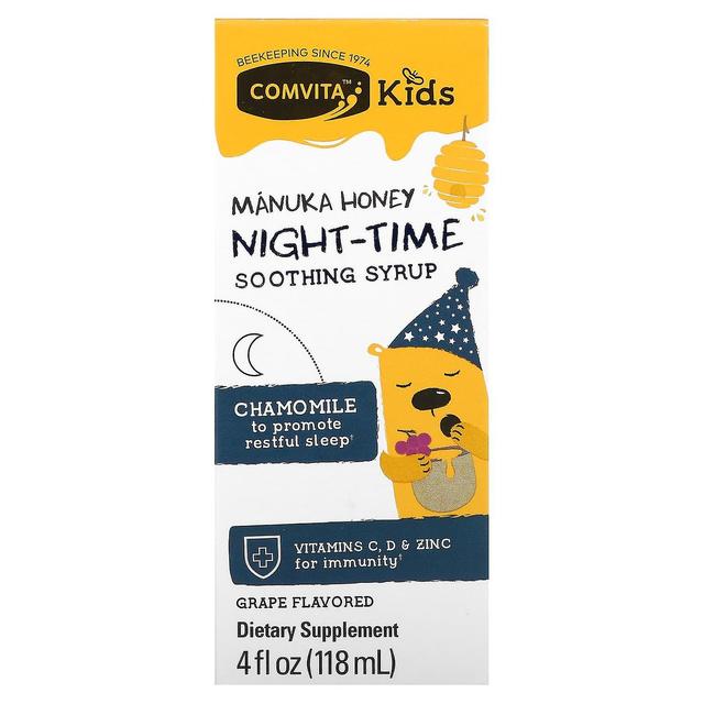 Comvita, Kids, Manuka Honey Night-Time Soothing Syrup, Grape, 4 fl oz (118 ml) on Productcaster.