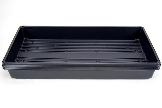 Hgbd-5 Pack Of Durable Black Plastic Growing Trays (without Drain Holes) 21" X 11" X 2" - Flowers, Seedlings, Plants, Wheatgrass, Microgreens & More on Productcaster.