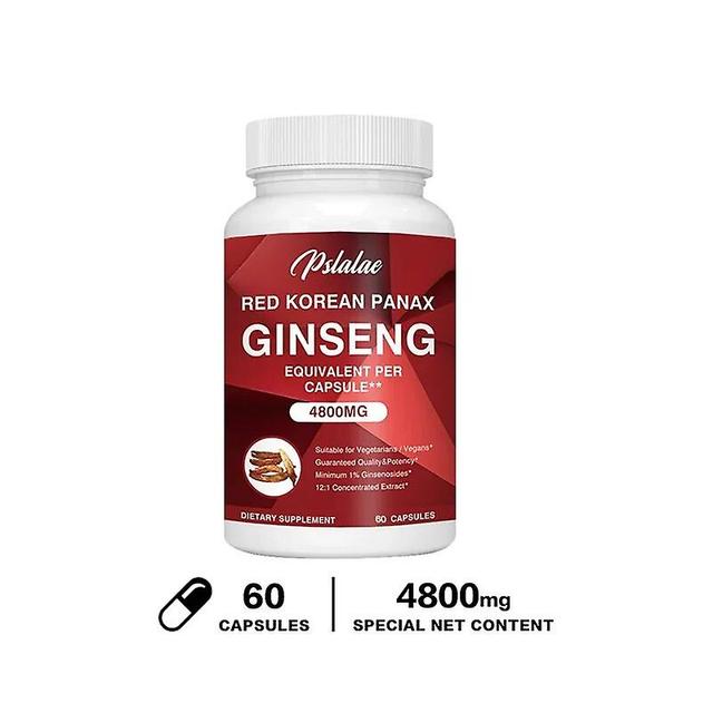 Visgaler Premium Korean Red Ginseng 4,800 Mg 120 Vegetarian Capsules (2 Month Supply) Non-gmo, Extract 12:1, Gluten-free 60 Capsules on Productcaster.