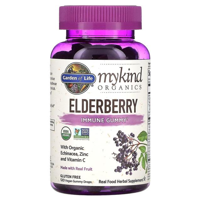 Garden of Life, MyKind Organics, Elderberry, Immune Gummy, 120 Vegan Gummy Drops on Productcaster.