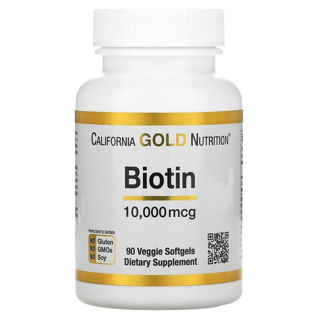 California Gold Nutrition Califórnia Gold Nutrition, Biotina, 10.000 mcg, 90 Veggie Softgels on Productcaster.