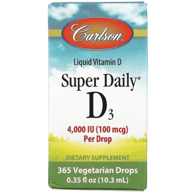 Carlson, Super Daily D3, 100 mcg (4,000 IU), 0.35 fl oz (10.3 ml) on Productcaster.