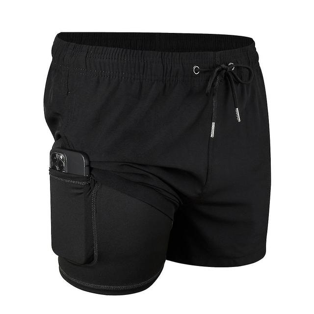 Scacv Double Layer Swimming Trunks Breathable Skin-friendly Board Shorts For Male Black XXL on Productcaster.