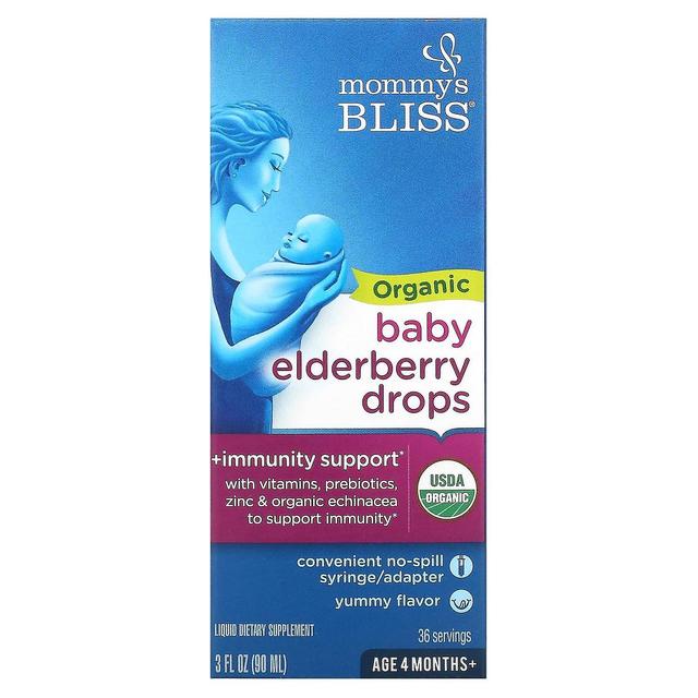 Mommy's Bliss, Organic Baby Elderberry Drops, Age 4 Months+, 3 fl oz (90 ml) on Productcaster.