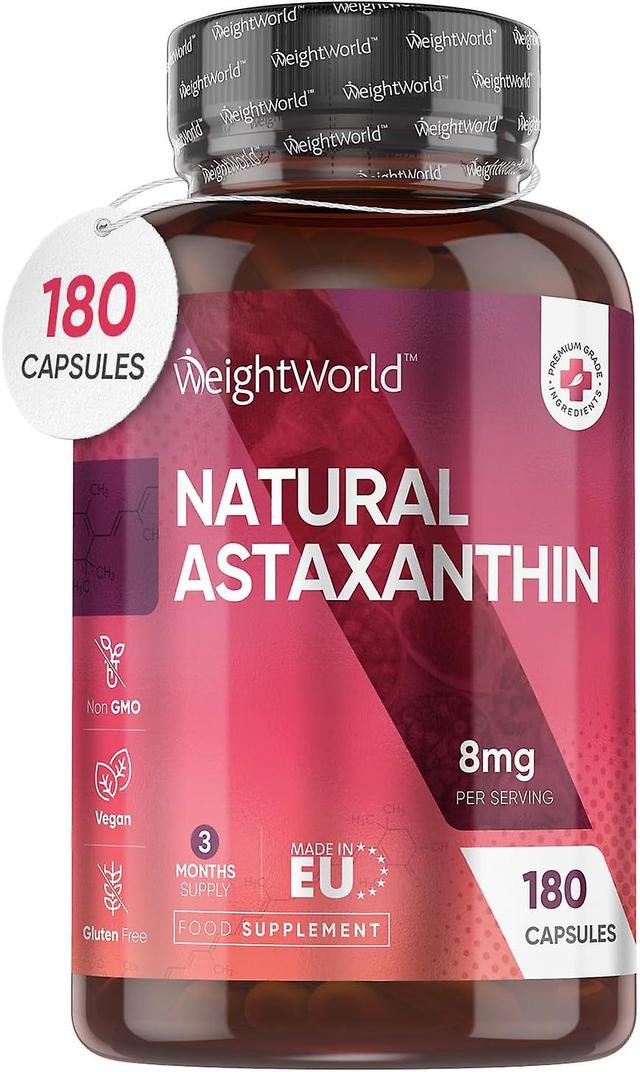 WeightWorld Natural Astaxanthin 8mg 180 Vegan Capsules Non GMO Gluten Free on Productcaster.