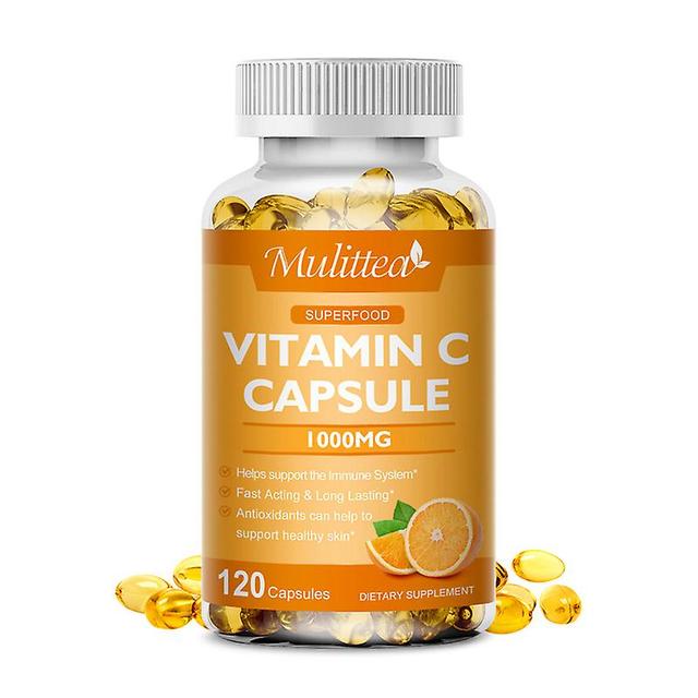 Visgaler Vitamin C Capsules Supplements For Antioxidant Anti-wrinkle Whitening Skin Increase Immunity Supplements Organic Diet 120pcs on Productcaster.