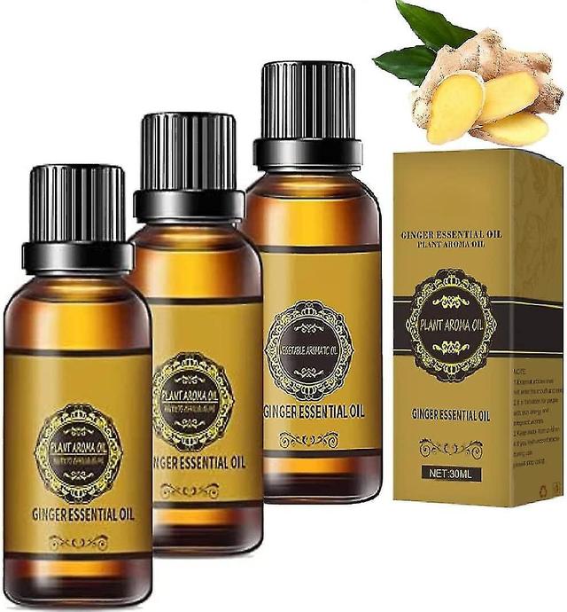 3 Pcs Lymphatic Drainage Ginger Oil, Belly Drainage Ginger Oil To Promote Blood Circulation, Natural Ginger Essential Oilrelieves Muscle Swelling A... on Productcaster.