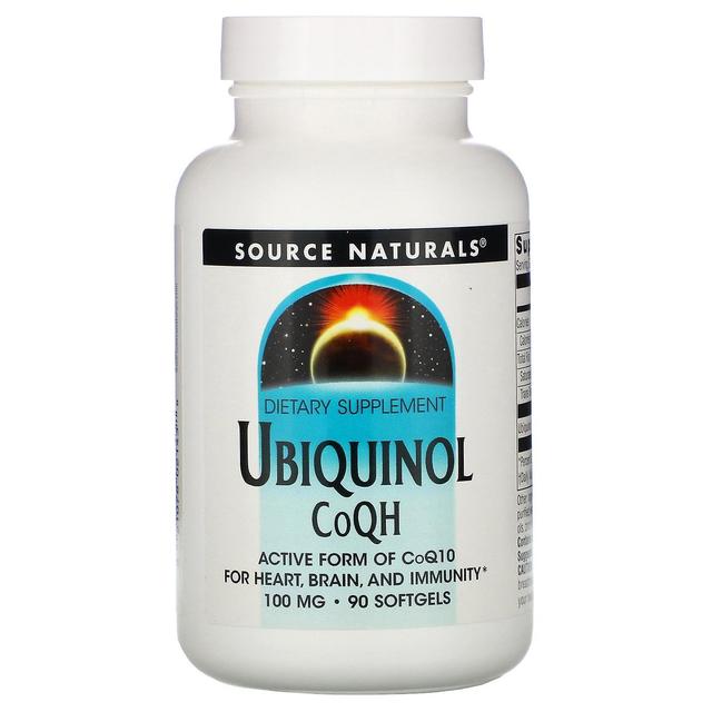 Source Naturals Lähde Naturals, Ubiquinol CoQH, 100 mg, 90 pehmeää geeliä on Productcaster.