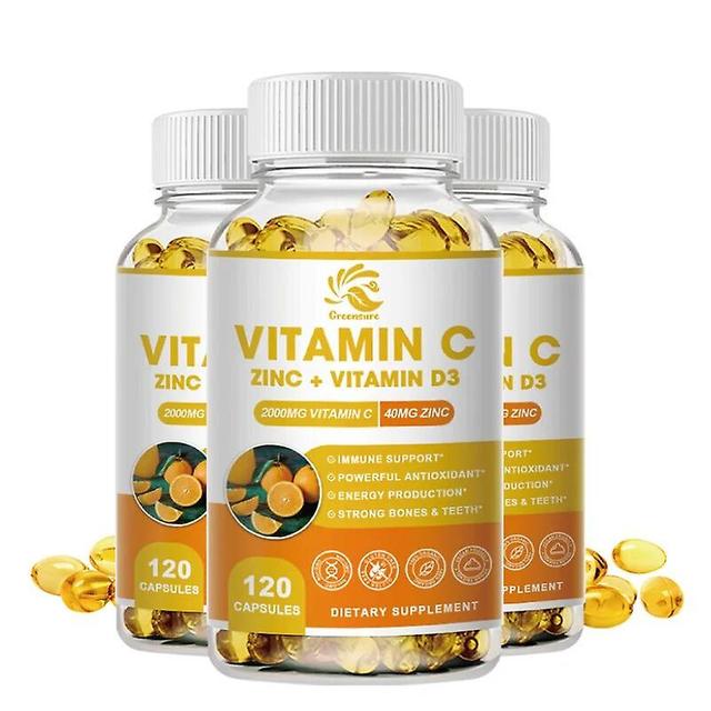 Visgaler Zinc and Vitamin C + Vitamin D3 5000 IU Capsules for Men and Women | Immune Support Supplement | 120 Capsules 3 Bottle 120 pills on Productcaster.