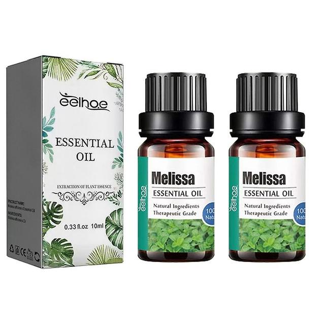 2pcs Lemon Balm Melissa Essential Oil Natural Stress Fatigue Relief Improvement Memory Massage Oil 10ml on Productcaster.