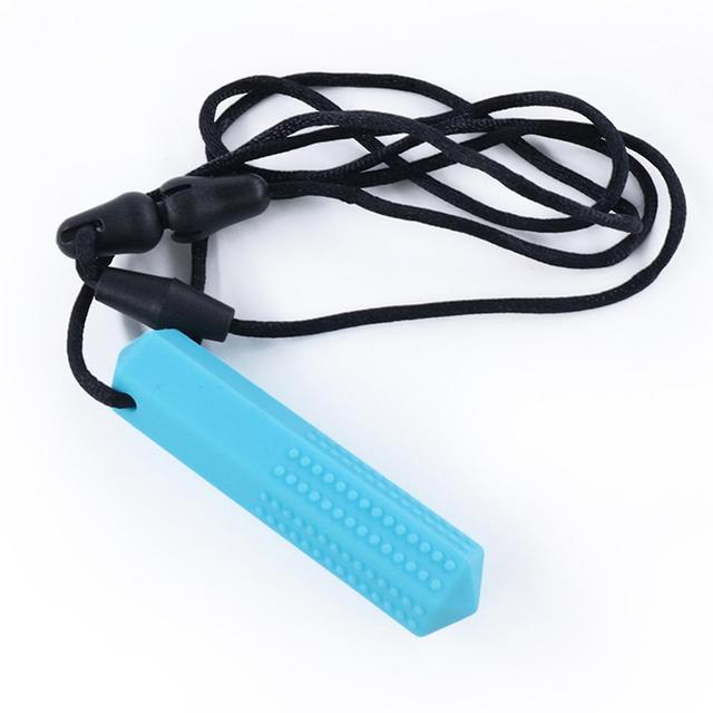 Sensory Chew Necklace Reduces Chewing Biting Fidgeting For Kids Adult Chewers-hao Blue on Productcaster.