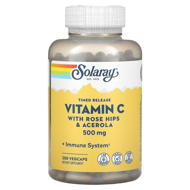 Solaray, ajastettu vapautuva C-vitamiini ruusunmarjoilla ja acerolalla, 500 mg, 250 kasviskapselia on Productcaster.