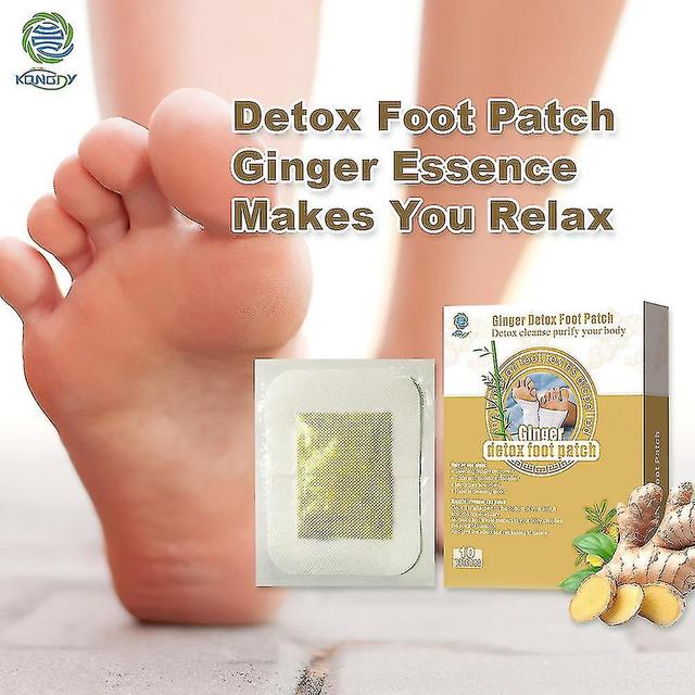 10 Pieces/ Box Detox Foot Patch Ginger Essential Oil Natural Ingredients High Qu on Productcaster.