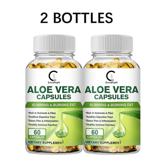 Eccpp Aloe Vera Capsules Fat Burning Cellulite Slimming Slim Body Detox Promotes Intestinal Motility For Woman & Man 2 bottles 60pcs on Productcaster.