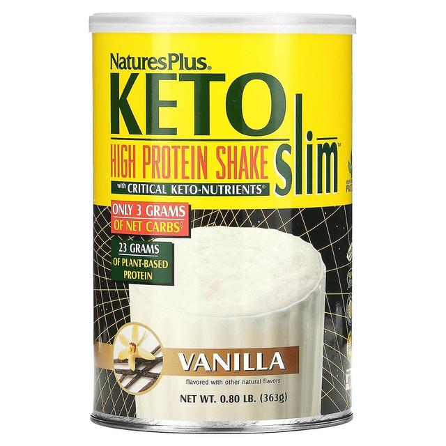 Nature's Plus NaturesPlus, Keto Slim, High Protein Shake, Vanilla, 0.8 lb (363 g) on Productcaster.