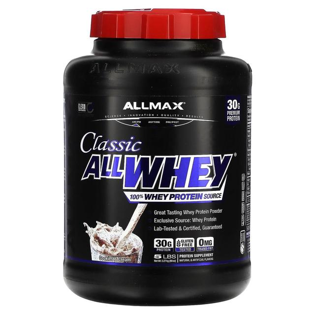 ALLMAX, Classic AllWhey, 100% vassleprotein, kakor och grädde, 5 lbs (2.27 kg) on Productcaster.