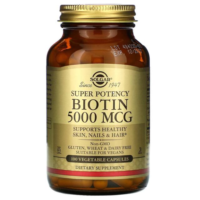 Solgar, Biotin, 5,000 mcg, 100 Vegetable Capsules on Productcaster.