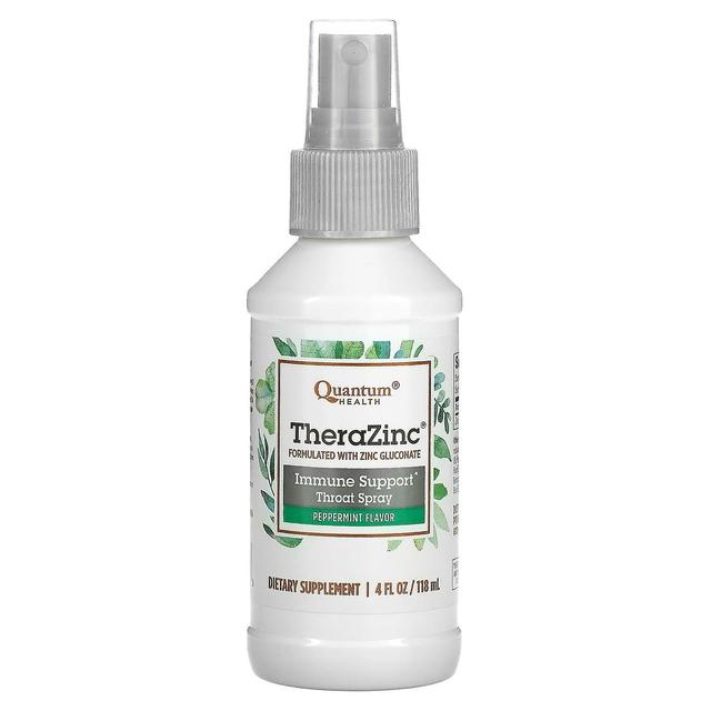 Quantum Health, TheraZinc, Spray pour la gorge de soutien immunitaire, menthe poivrée, 4 fl oz (118 ml) on Productcaster.