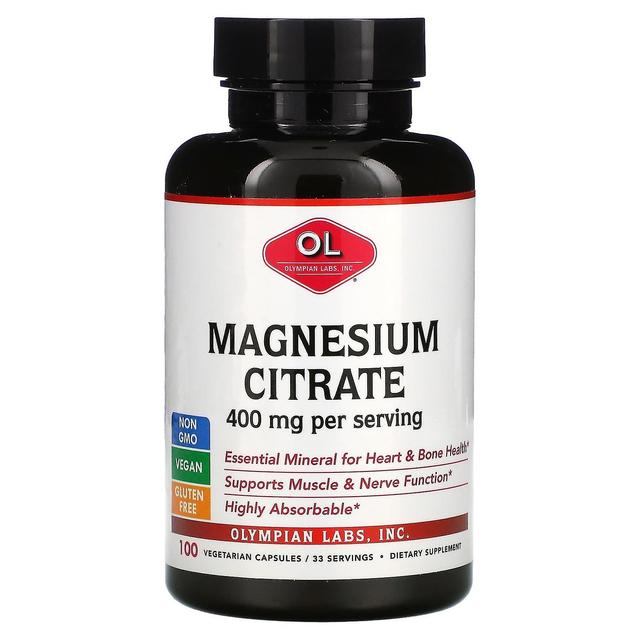 Olympian Labs Inc. Olympian Labs Inc., Magnesium Citrate, 133 mg, 100 Vegetarian Capsules on Productcaster.