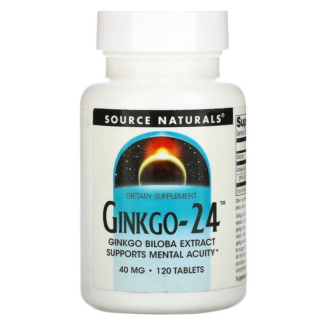 Source Naturals Źródło Naturals, Ginkgo-24, 40 mg, 120 tabletek on Productcaster.