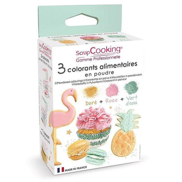 ScrapCooking 3 food dyes powders - pink, water green, golden Multicolored on Productcaster.