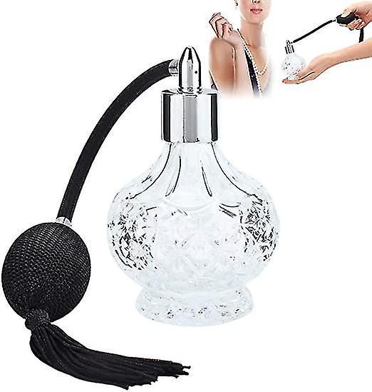 Exia Perfume Atomizer, Vintage Perfume Glass Spray Atomizer Crystal Style Reusable Empty Glass With Tassel (100ml) on Productcaster.