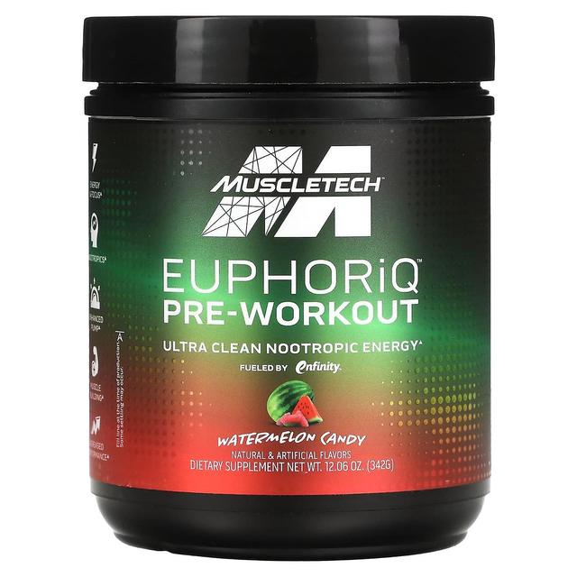 MuscleTech, EuphoriQ Pre-Workout, vesimelonikarkit, 12,06 oz (342 g) on Productcaster.