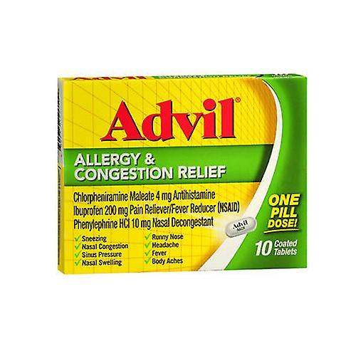 Advil Allergy Congestion Relief Coated Tablets, 10 Tabs (Pack of 6) on Productcaster.