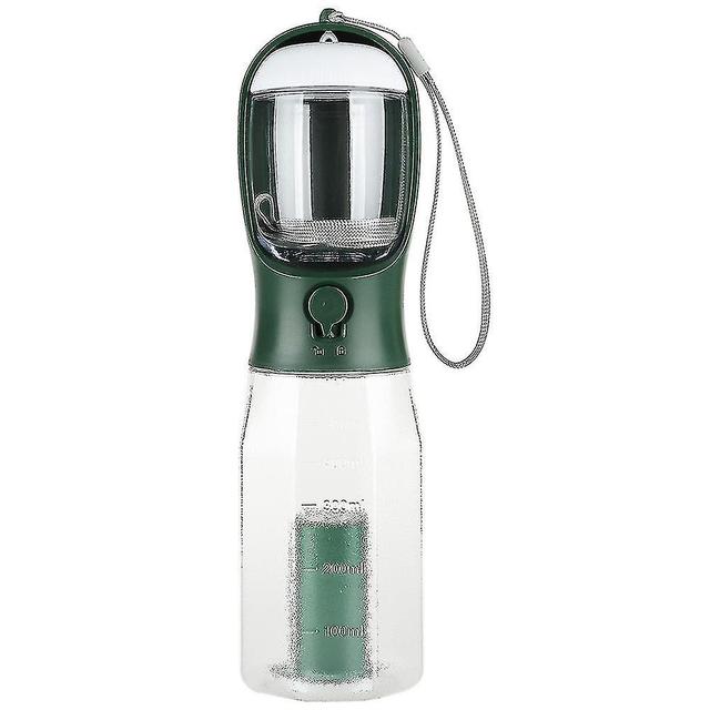 Szmtcv 3 In 1 Portable Dog Water Bottle Multi-functional Pet Water Dispenser With Food Container And Waste Bag (kallaite) Blackish Green on Productcaster.