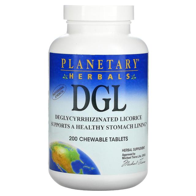 Planetary Herbals Planetariske urter, DGL, Deglycyrrhizinated lakrids, 200 tyggetabletter on Productcaster.