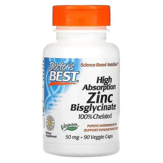 Doctor's Best High Absorption Zinc Bisglycinate 50mg Vcaps 90 Free Shipping + Advanced Quality Free Shipping + 50% Off on Productcaster.