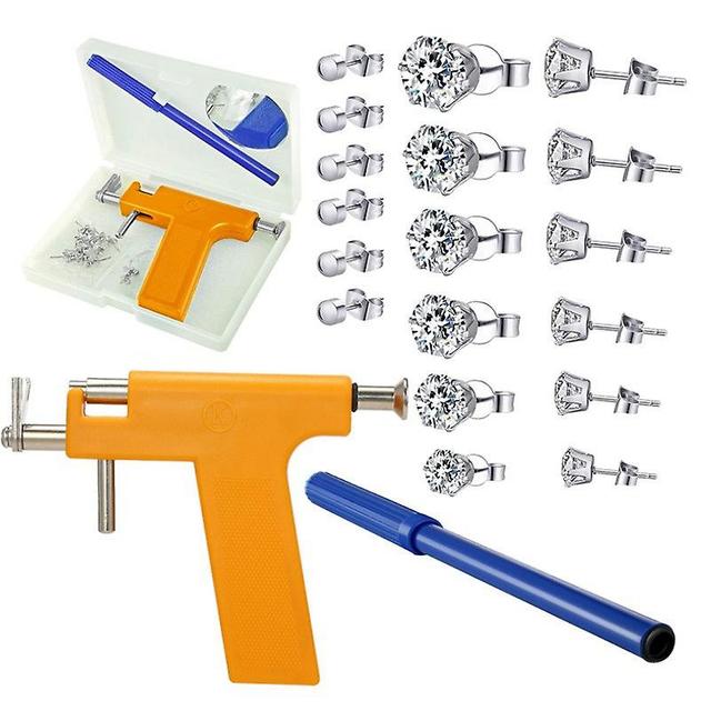 Perforator - Perforator do nosa do pępka - Zestaw do dziurkowania uszu - Student Ear Punch Gun Dziurkacz do uszu dla dzieci pomarańczowy on Productcaster.