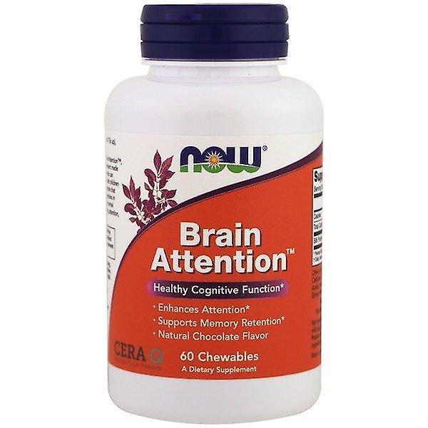 Now Foods, Brain Attention, Natural Chocolate Flavor, 60 Chewables on Productcaster.