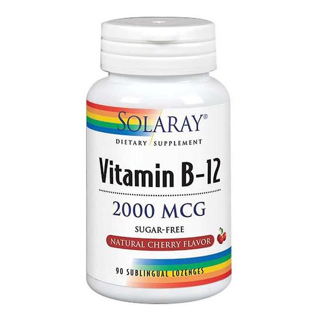 Solaray Vitamine B-12, 2, 000 mcg, Cherry 90 Zuigtabletten (Pak van 3) on Productcaster.