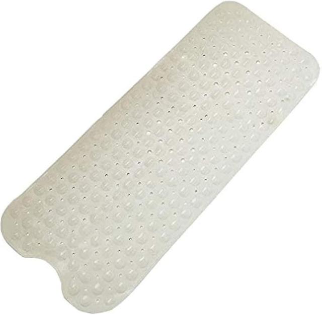 Anti-Bacterial Non-Slip Bath Mat - Extra Long 100 x 40cm - with Suction Cup, Drain Holes - Mildew Re on Productcaster.