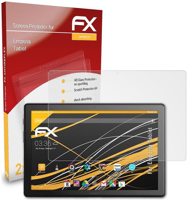 atFoliX 2x folia ochronna kompatybilna z folią pancerną Emporia Tablet matowa i odporna na wstrząsy 05 FX ANTIREFLEX on Productcaster.