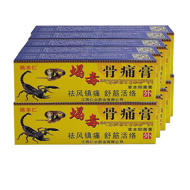 Qian 10pcs Scorpion Venom Extract Pain Relief Cream Chinese Medical Ointment For Rheumatoid Arthritis Knee Joint Pain Treatment Rose Red on Productcaster.