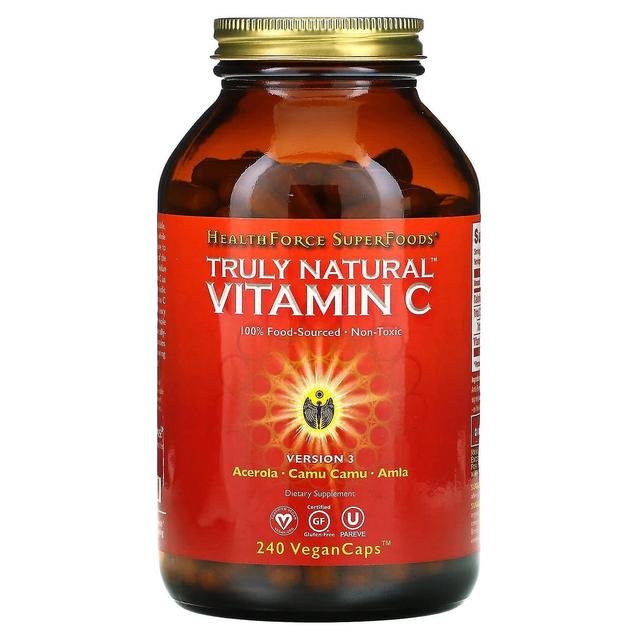 HealthForce Superfoods, virkelig naturligt C-vitamin, version 3, 240 veganske kasketter on Productcaster.