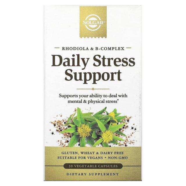 Solgar, Rhodiola & B-Complex, Daily Stress Support, 30 Vegetable Capsules on Productcaster.