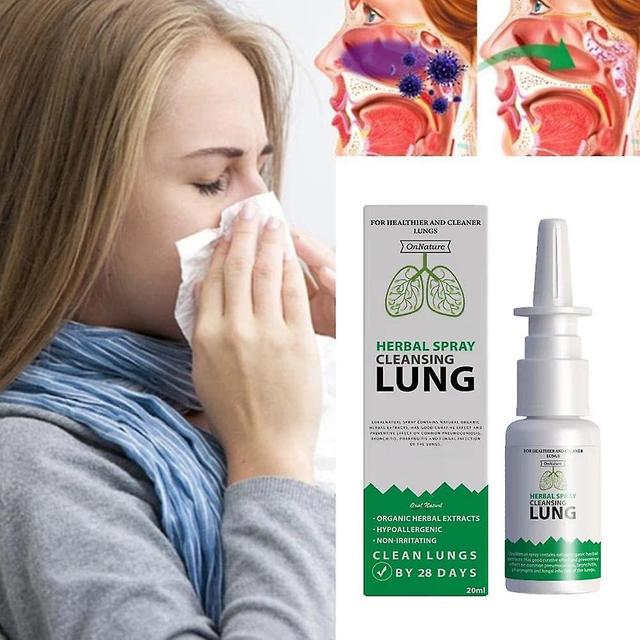 Frusde Lung Detox Herbal Cleanser Spray, dla palaczy Wyczyść przekrwienie błony śluzowej nosa, wirusowe płuca i drogi oddechowe 20ml Szt. on Productcaster.