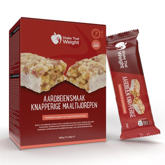 Shake That Weight Strawberry Flavor Crunchy Meal Bar (7 annoksen laatikko) on Productcaster.