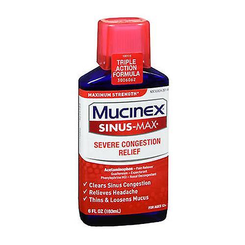 Airborne Vzduchom prenášaný Mucinex Sinus-Max Ťažký kongescia Kvapalina, 6 oz (balenie po 1) on Productcaster.