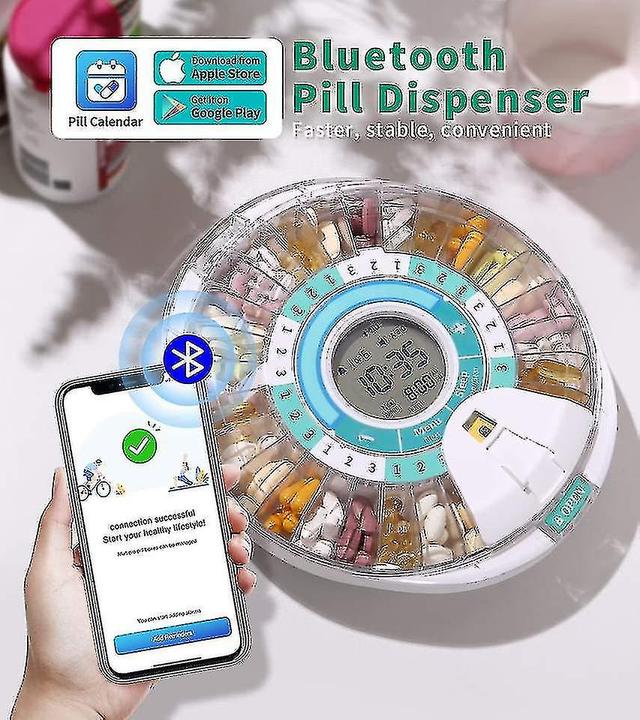 28-day Automatic Pill Dispenser With Upgraded Lcd Display, Key Lock, Sound & Light For Prescriptions, Medication, Vitamins, Supplements & More on Productcaster.