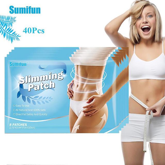 Qian 40pcs Slimming Patch Herbal Lose Weight Navel Sticker Arm Leg Cellulite Removal Belly Fat Burning Body Detox Plaster on Productcaster.