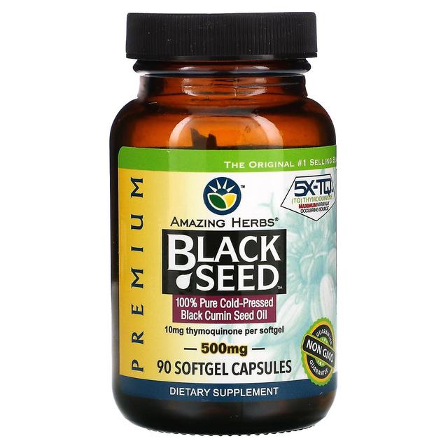 Amazing Herbs, Black Seed, 500 mg, 90 Softgel Capsules on Productcaster.